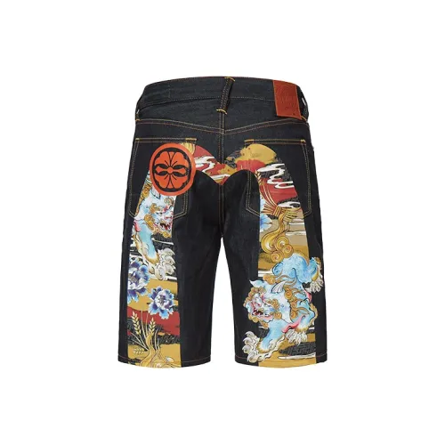 EVISU SS22 Шорты Мужские Джинсовый Синий