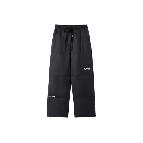 Suamoment Зимние Белые Штаны из Утиного Пуха с Утолщенным Тепловым Слойом Повседневные Унисекс