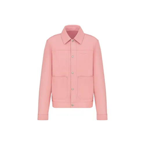 DIOR SS25 Кожа Куртка Мужская Розовая