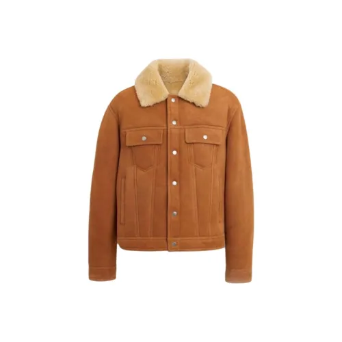 COACH FW23 Кожа Куртка Мужская Темно-Коричневая