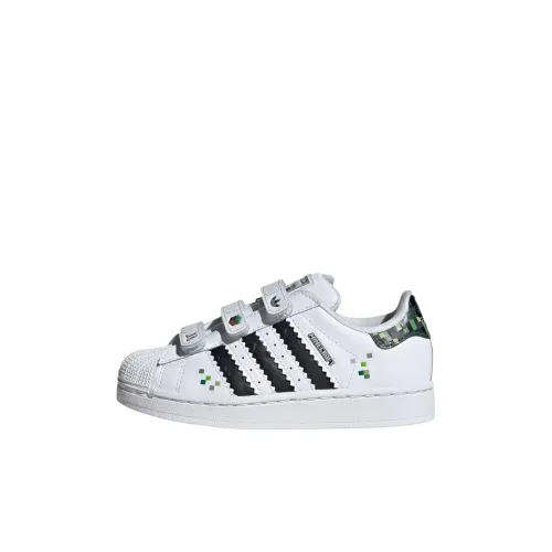 Adidas Originals SUPERSTAR Устойчивый к истиранию Низкий Топ для Детского Скейтбординга Cloud White Core Black Детский