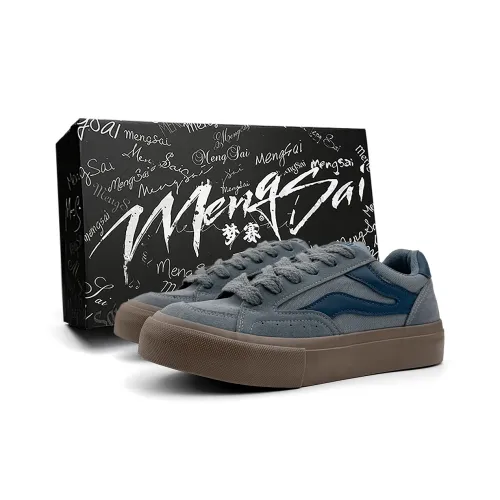 Mengsai Low-Top Canvas Shoes Gray Blue Men's