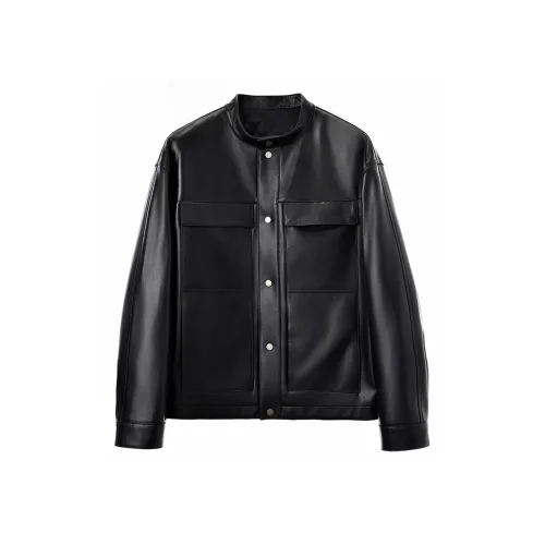 SINBOS Кожа Куртка Мужская Цвет сосновой сажи