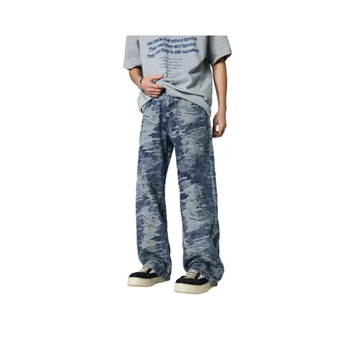 KM Синие Унисекс Джинсы