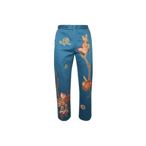 BODE Blue Men's Casual Pants BODE Синий Мужской Повседневный Брюки