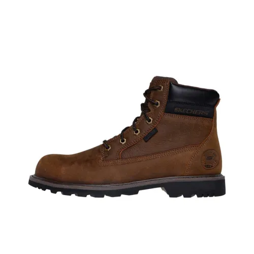 SKECHERS WORK Короткий Мартин Ботин Мужской Коричневый