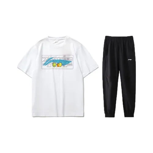 LINING Повседневная Спортивная Одежда Мужская Белый+Черный