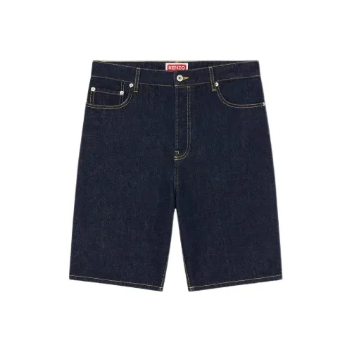 KENZO SS24 Джинсовые шорты Мужской Выстиранный Синий