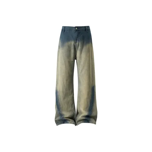 POINTLIMIT Джинсы Унисекс Желтый Грязь