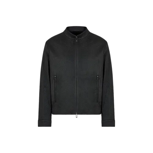 EMPORIO ARMANI Кожа Куртка Мужская Черная