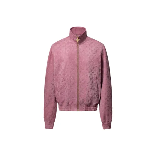 LOUIS VUITTON Светло-фиолетовый Мужская кожаная куртка