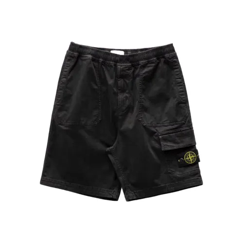STONE ISLAND Черные унисекс шорты карго