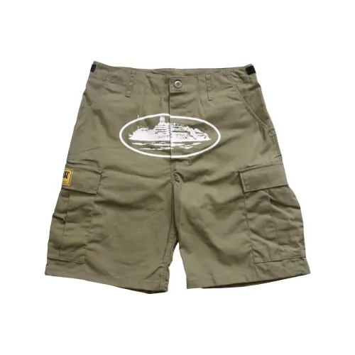 Corteiz Co-Brand Хаки Зеленые Мужские Карго Шорты