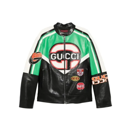 GUCCI Кожа Куртка Мужская Зеленая