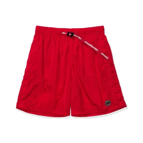 UNDEFEATED Свободный крой Шорты Унисекс Красный