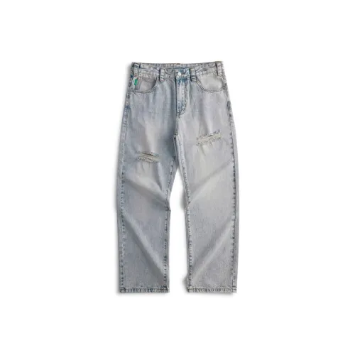 KUXIANSENWENYI Джинсы Мужские Азурный