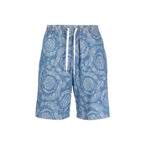 VERSACE Мужские синие джинсовые шорты