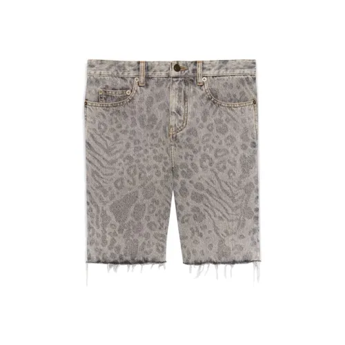 SAINT LAURENT Джинсовые шорты Мужские Серые