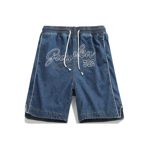 Guuka Men's Blue Denim Shorts Guuka Мужские синие джинсовые шорты