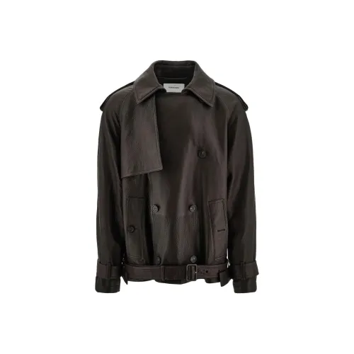 FERRAGAMO SS25 Кожаная куртка мужская цвет умбра