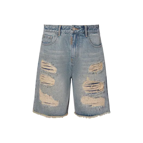 ROCAWEAR Промытый синий Унисекс Джинсовые шорты