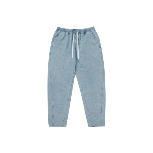 LUJIAMEN Джинсы Весенние Осенние Пре-осенние Унисекс Синий