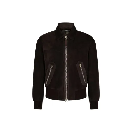 TF Leather Jacket Men's Dark Blue