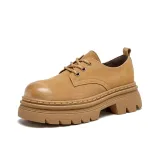 Земляной желтый, визуально увеличивает рост (Этот стиль кожаной обуви на один размер больше, чем спортивная обувь).