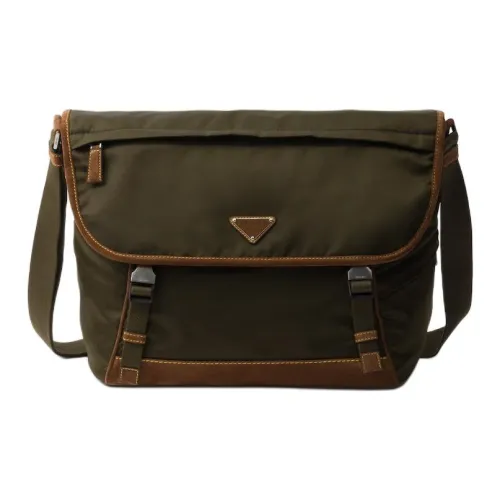 PRADA Нейлон с замшей Сумка через плечо Сумка на плечо Большая Мужская Какао