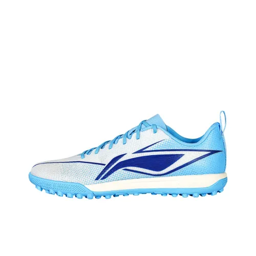 LINING Искусственный шипы Амортизаторы устойчивые к истиранию Мужские футбольные бутсы Флуоресцентный небесно-голубой