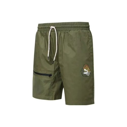 PUMA Мужские Повседневные Шорты Темно-Зеленого Мохового Цвета
