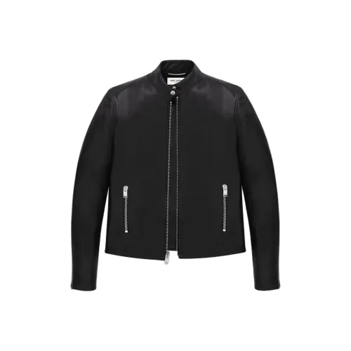 SAINT LAURENT Кожа Куртка Мужская Черная