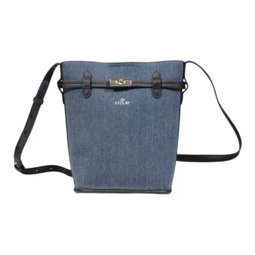 REPLAY Хлопок Плечевая сумка Стандартная Женская Синяя