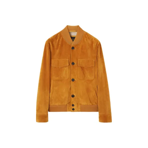 Loro Piana кожаная куртка мужская желтая
