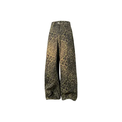 SOURCE Джинсы Унисекс Леопардовый принт