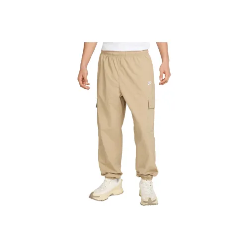 nike Club Брюки карго Мужской Парашют Бежевый Белый