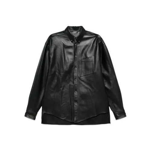 Mugler Кожа Куртка Мужская Черная