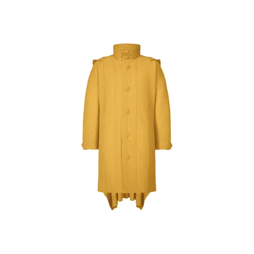 Homme Plissé Issey Miyake Желтый Мужской Тренч