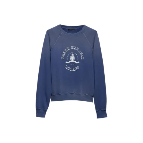 PRADA SS25 Свитшот Мужской Морской Синий