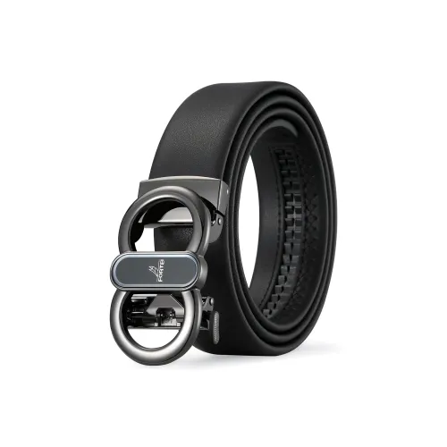 FORTEI Ремни из коровьей кожи Мужской Яркий черный 3,5 см