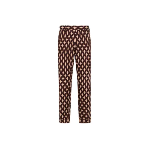 DRIES VAN NOTEN Каштановые коричневые мужские брюки костюма
