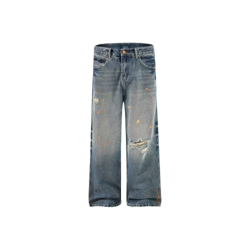 A3G4 Джинсы Унисекс Ностальгический синий