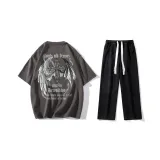 Комплект (Серый футболка + Черные джинсы)