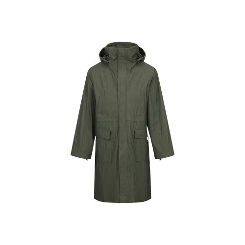 URBAN REVIVO Тренчкот Мужской Хаки Зеленый