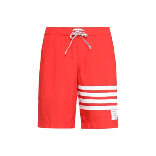 THOM BROWNE Red Men's Casual Shorts THOM BROWNE Красные Мужские Повседневные Шорты
