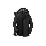 Чёрный 3-в-1 | С капюшоном, воротник-стойка |