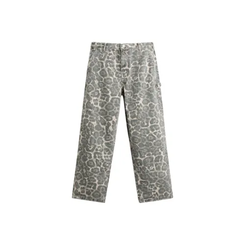 ZARA Повседневные брюки Мужской Леопардовый принт