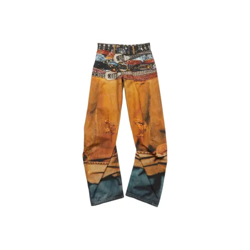 Acne Studios SS25 Джинсы Мужские Ржаво-Оранжевые