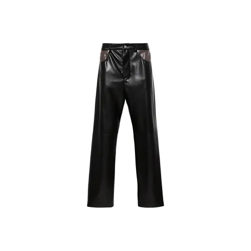 NANUSHKA FW23 Кожаные брюки Мужские Черные