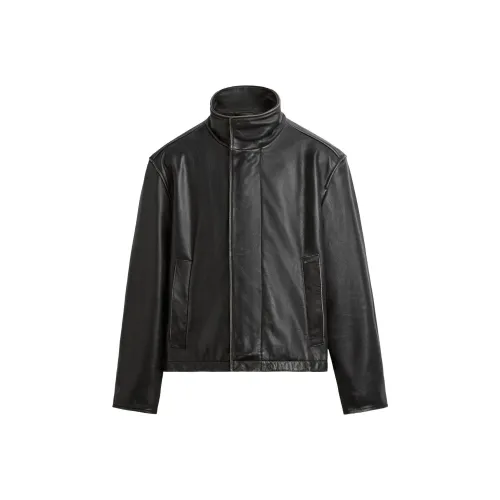 ZARA Кожа Куртка Мужская Коричневая